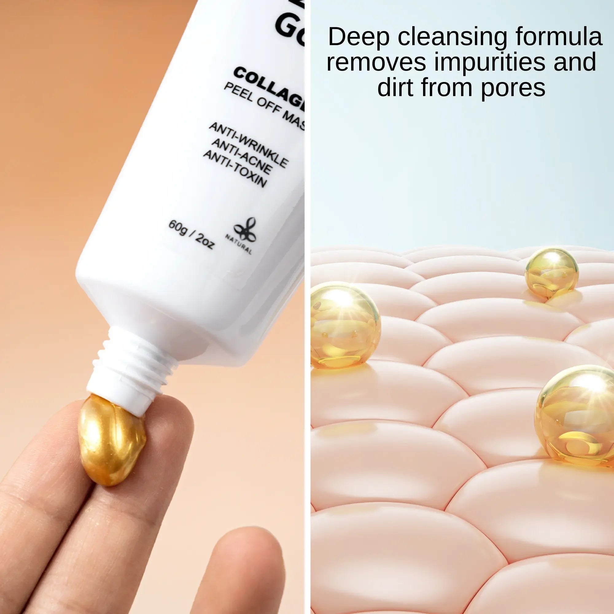 24K Gold Peel-Off Face Mask for Radiance & Deep Cleansing