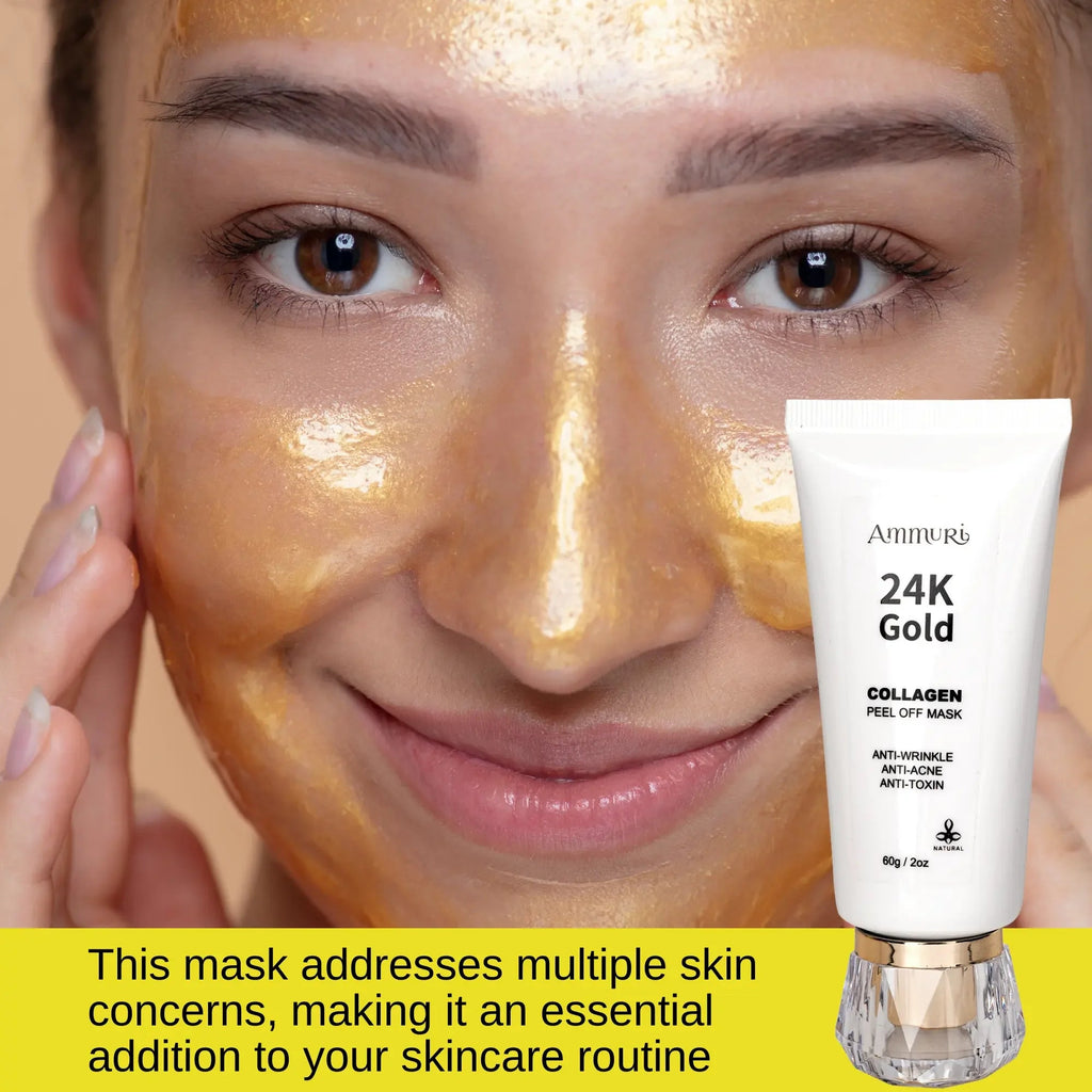 24K Gold Peel-Off Face Mask for Radiance & Deep Cleansing