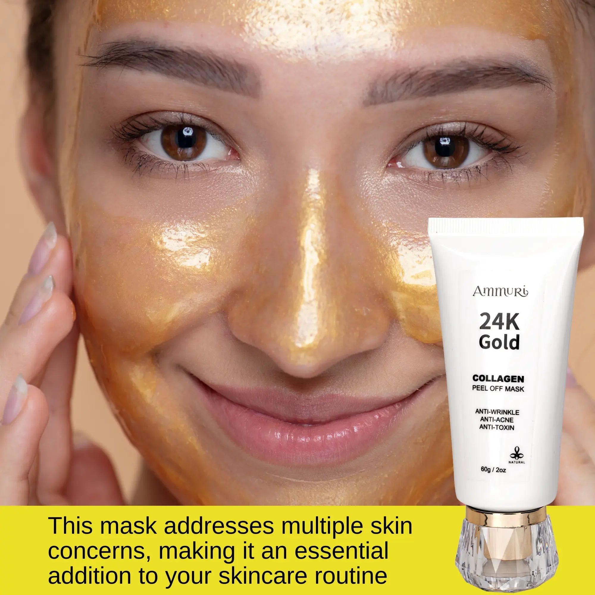 24K Gold Peel-Off Face Mask for Radiance & Deep Cleansing