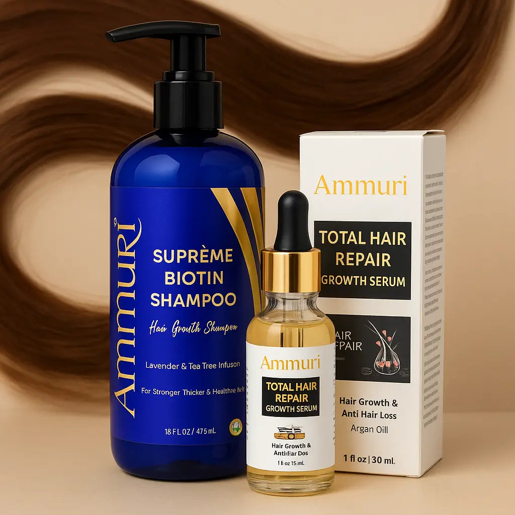 Biotin Haircare Set – Anti-Hair Loss Shampoo & Strengthening Serum for Men & Women | Ammuri