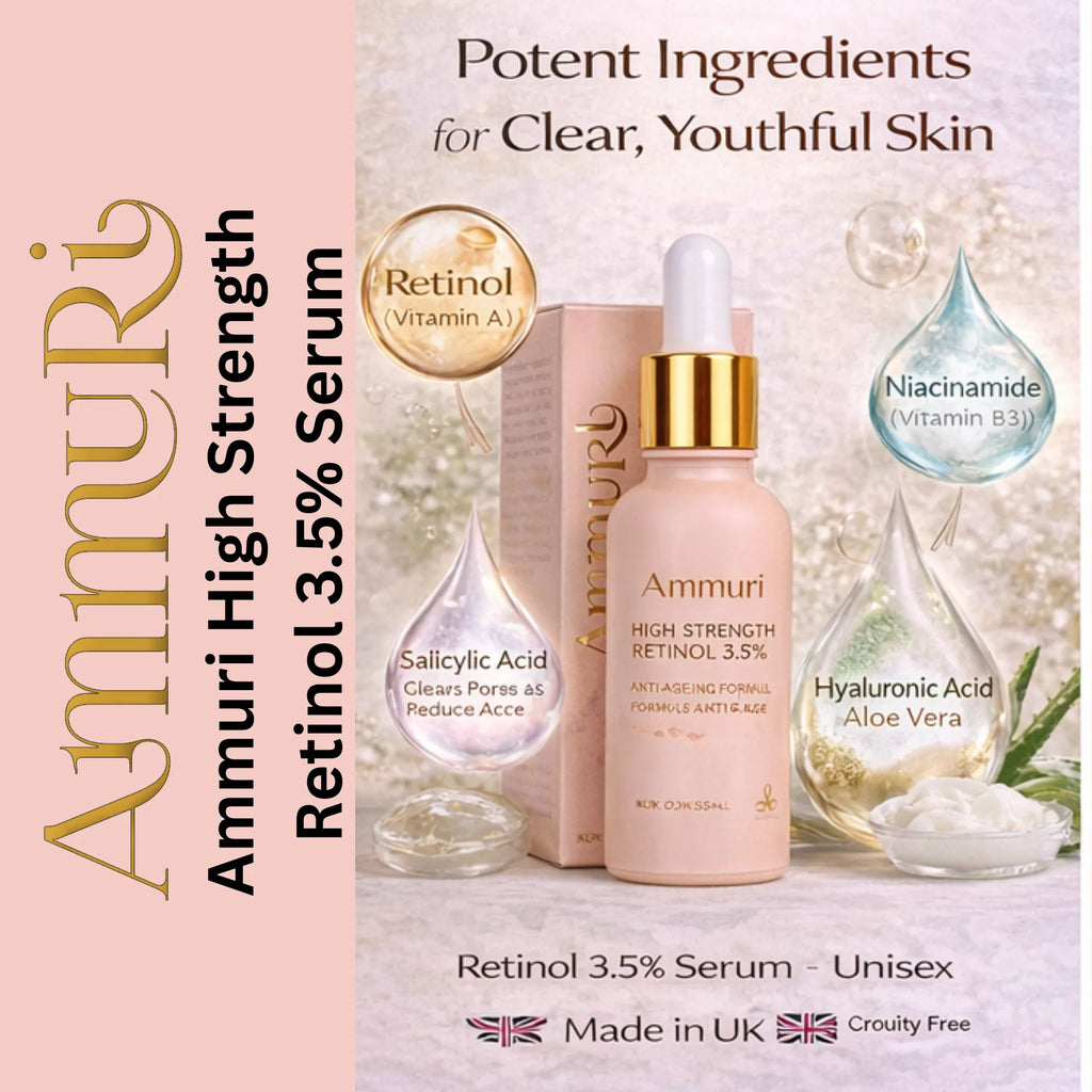 Ammuri High Strength Retinol 3.5% Serum with key ingredients