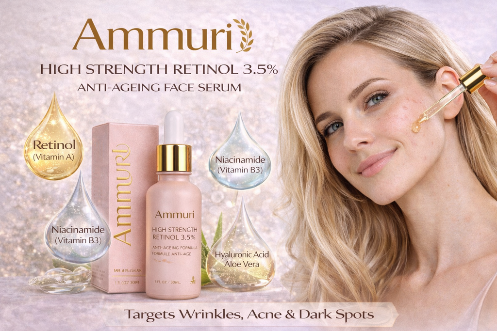 Ammuri Retinol 3.5% Serum texture and application shot