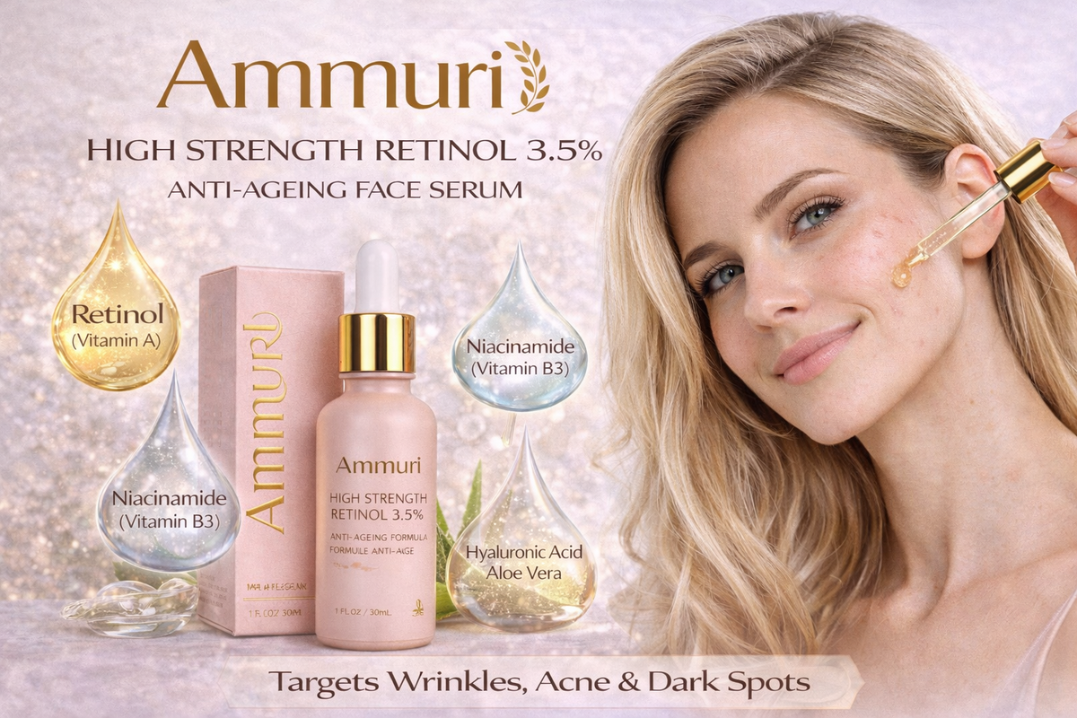 Ammuri Retinol 3.5% Serum texture and application shot