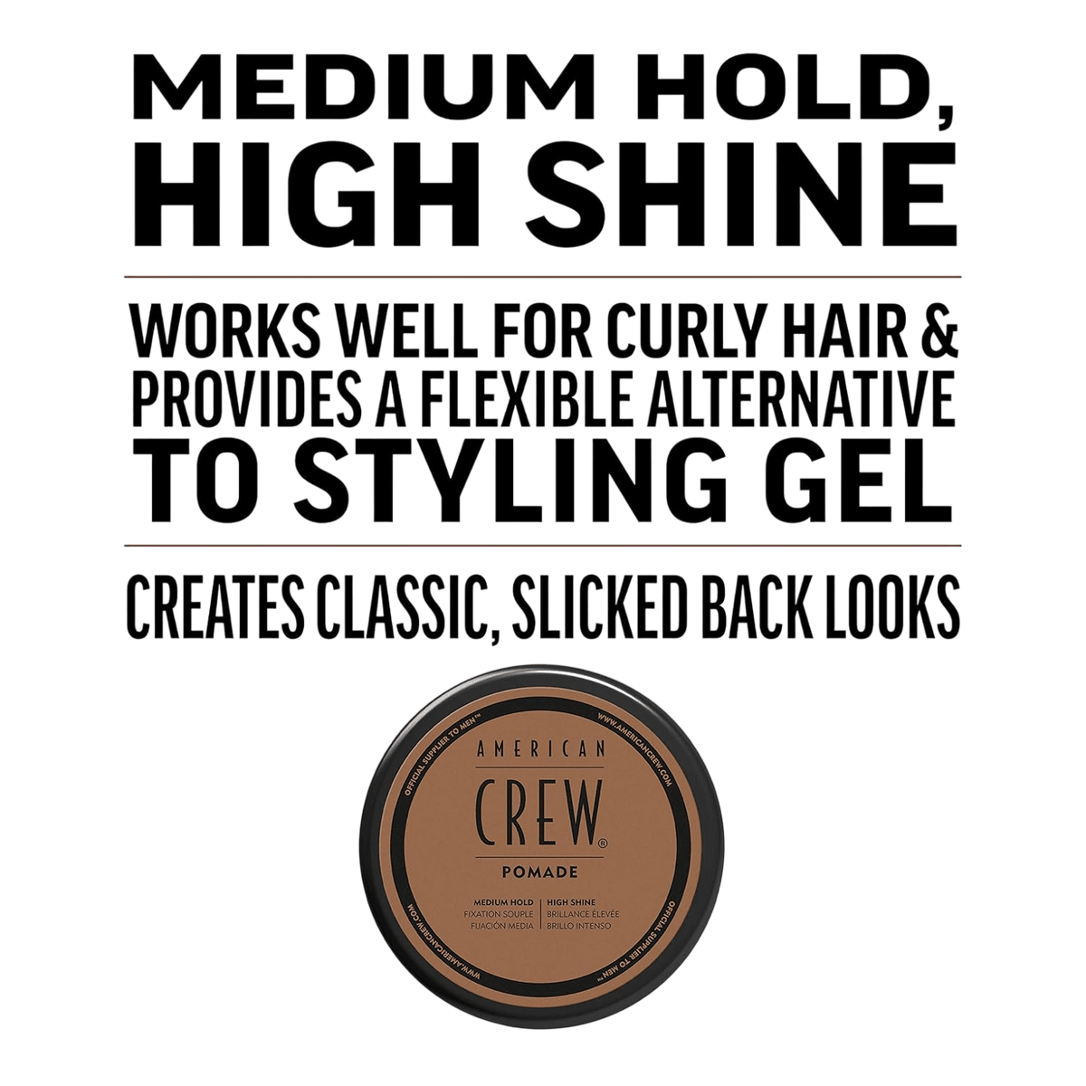 American Crew Pomade Medium Hold High Shine 85g - additional view 3