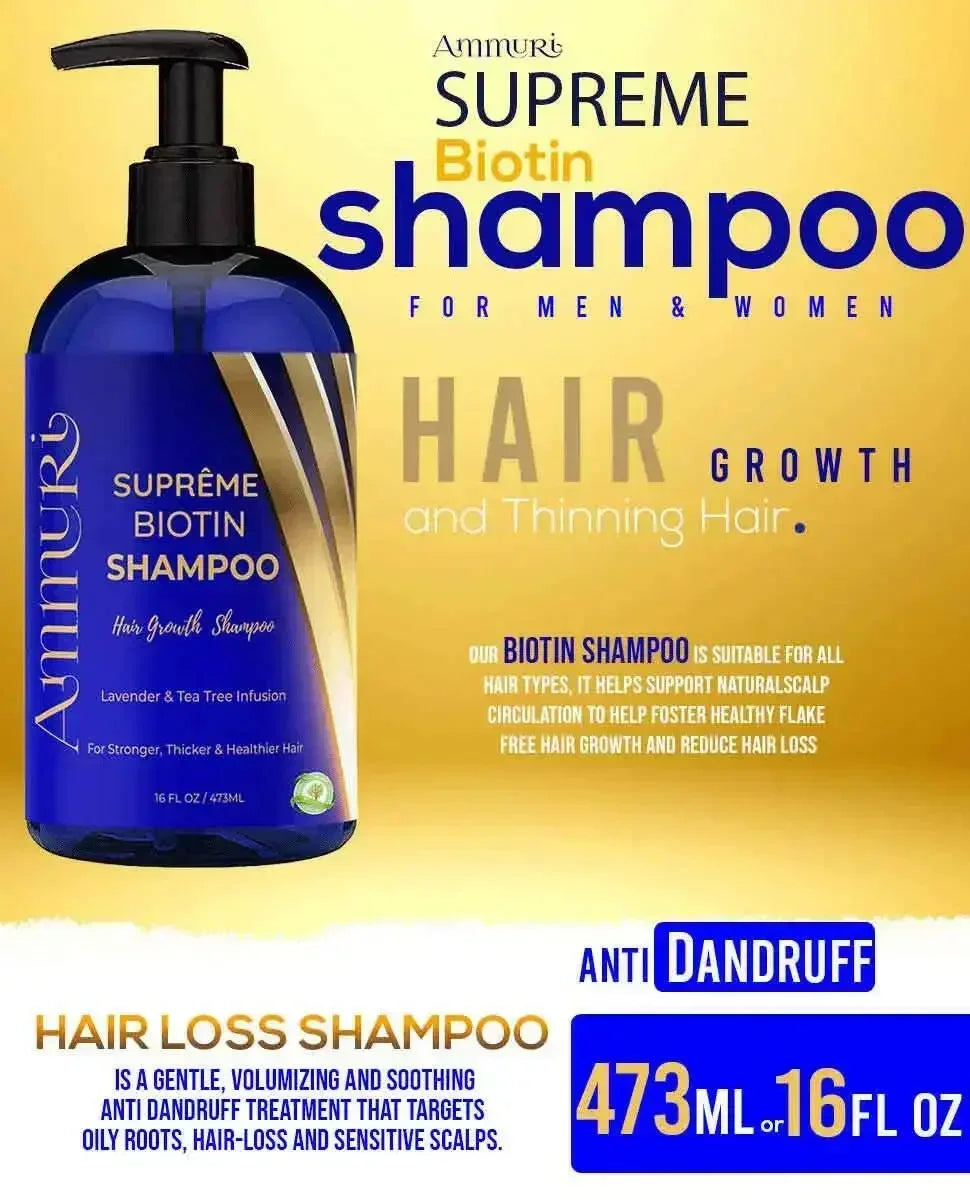 Biotin Haircare Set – Anti-Hair Loss Shampoo & Strengthening Serum for Men & Women | Ammuri