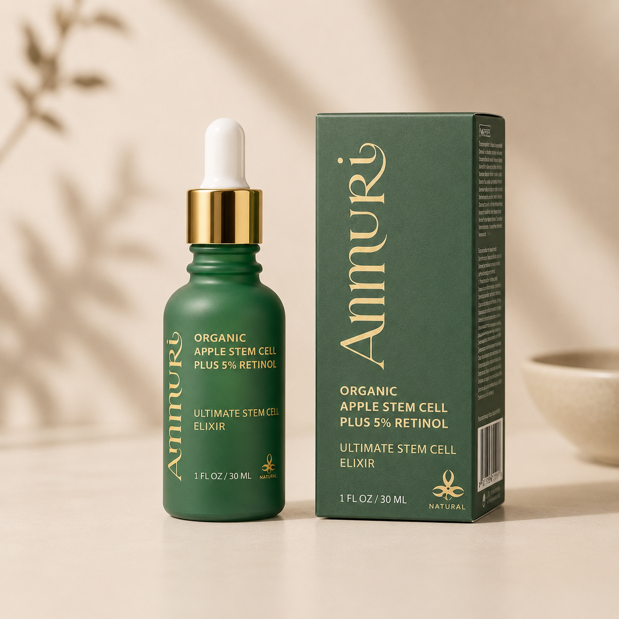 Retinol 5% Serum with Apple Stem Cell for Anti-Ageing, Acne & Dark Spots (30ml) | Ammuri
