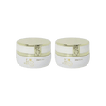 Two identical white cylindrical jars with glossy gold lids and gold trim, each labeled Klara's, 30ml, standing side by side on a plain light gray background.