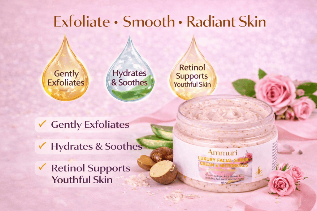 Retinol Facial Scrub & Exfoliating Cream for Smooth Skin | Ammuri - additional view 3