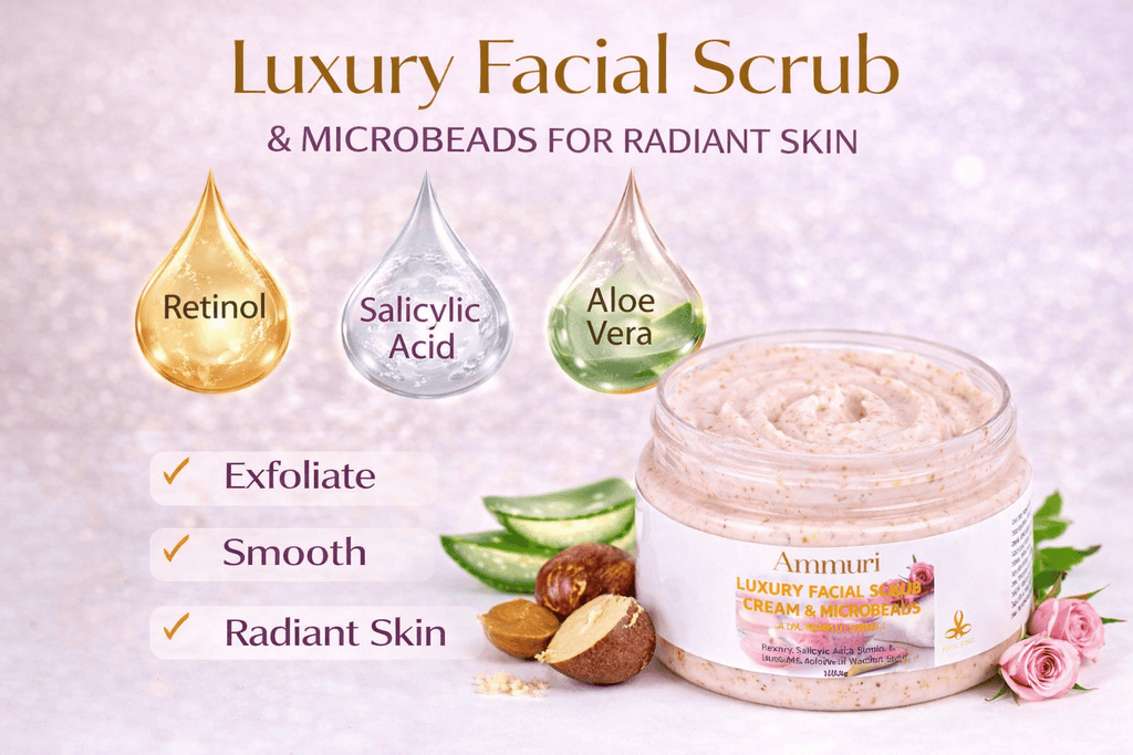 Retinol Facial Scrub & Exfoliating Cream for Smooth Skin | Ammuri - additional view 4