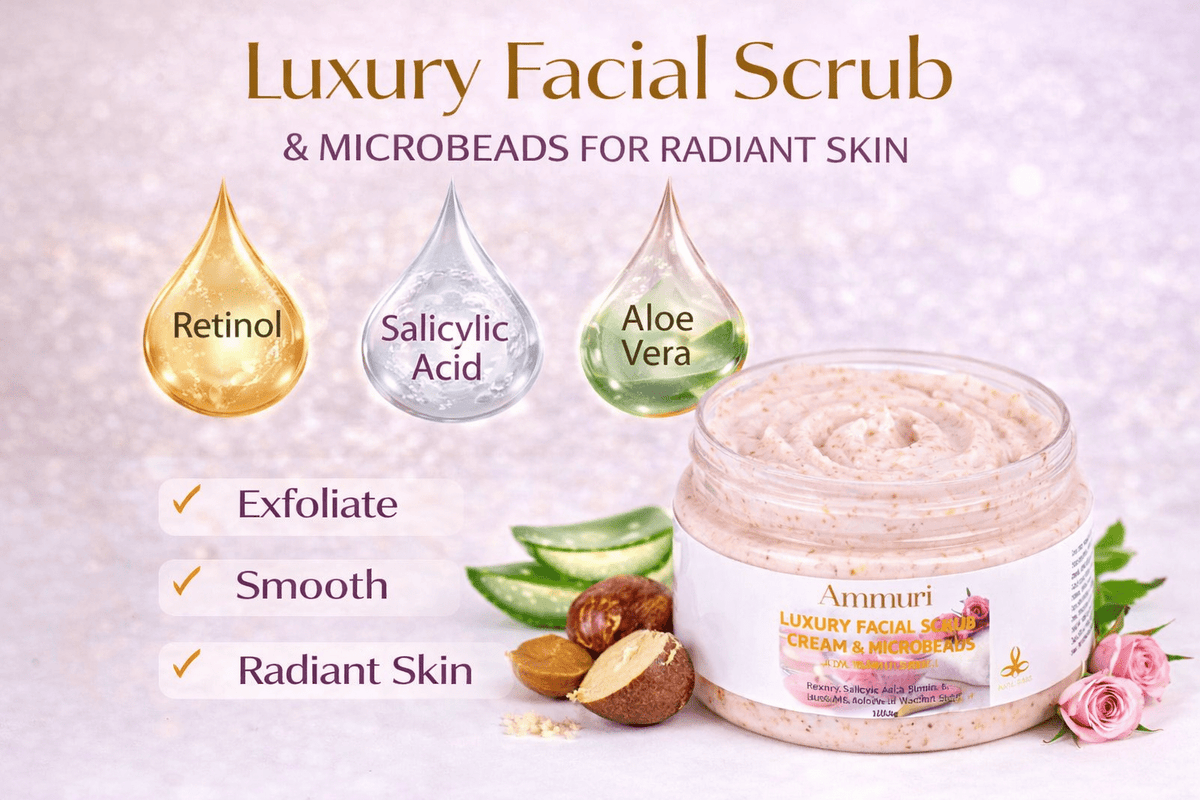 Retinol Facial Scrub & Exfoliating Cream for Smooth Skin | Ammuri - additional view 4