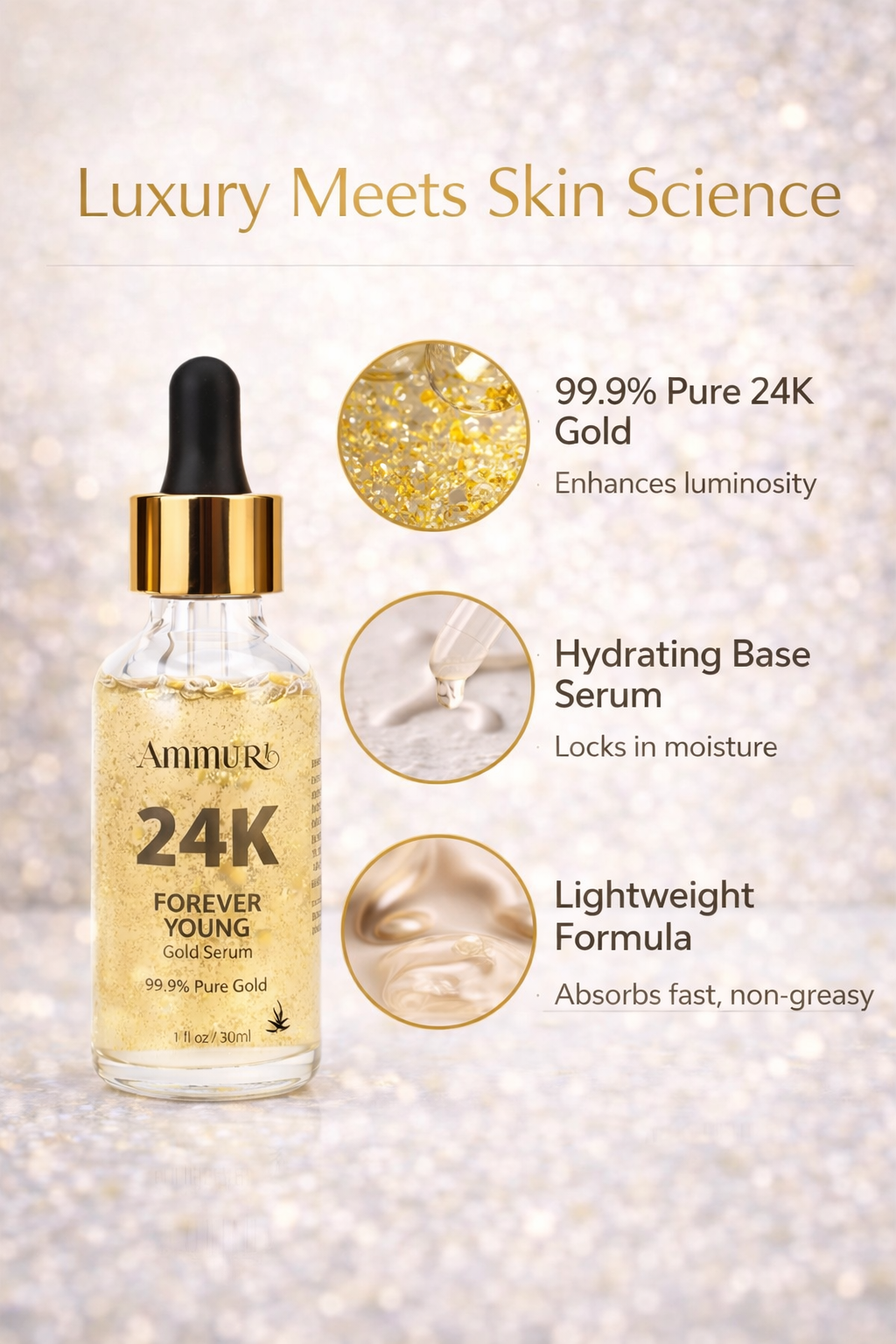 Ammuri 24K Gold Serum - Luxury Meets Skin Science