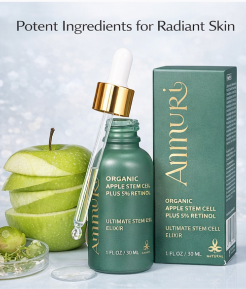 Retinol 5% Serum with Apple Stem Cell for Anti-Ageing, Acne & Dark Spots (30ml) | Ammuri