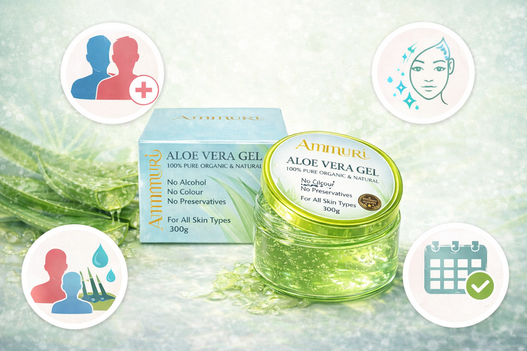 Organic Aloe Vera Gel 300g | Soothing, Hydration & After-Sun | Ammuri